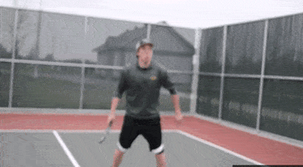 Animated Pickleball Gif Showing A Player Is Making An Impossible Shot