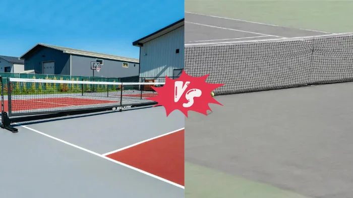 featured image for pickleball net vs tennis net